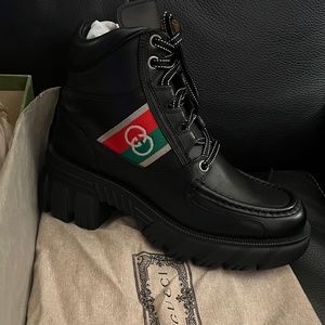Gucci Quebec Interlocking Web Boots
